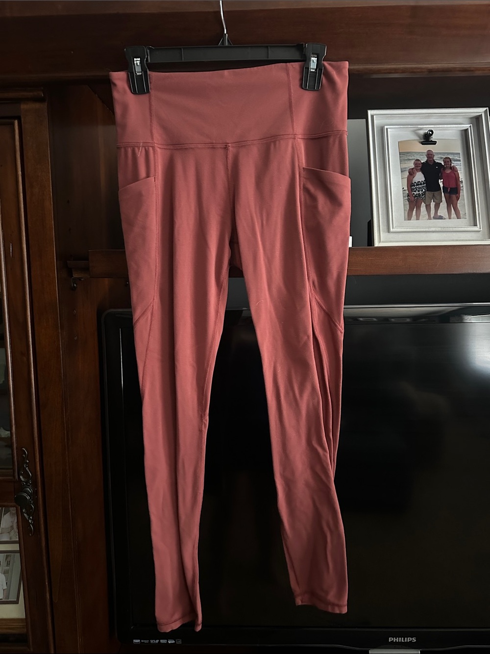 Athleta High-Waist Leggings with Side Pockets - Dusty Rose